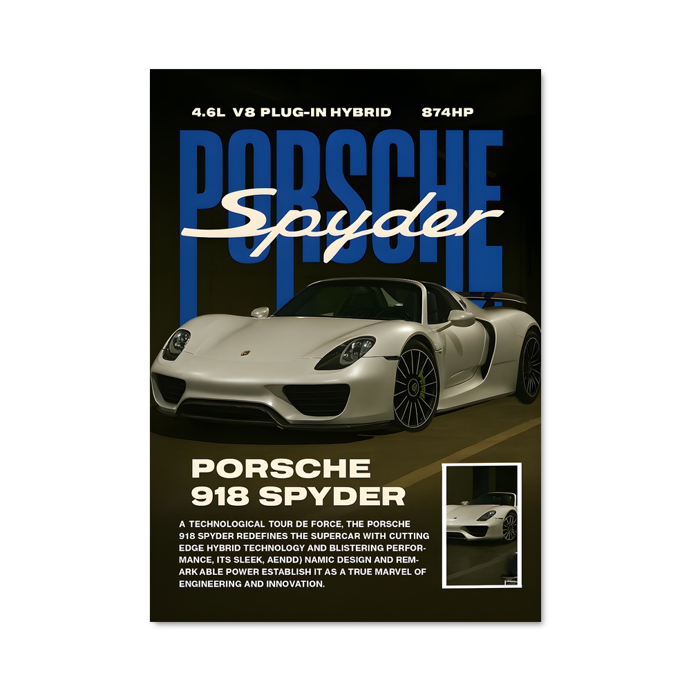 Poster Éclatante Vitesse 918 Spyder